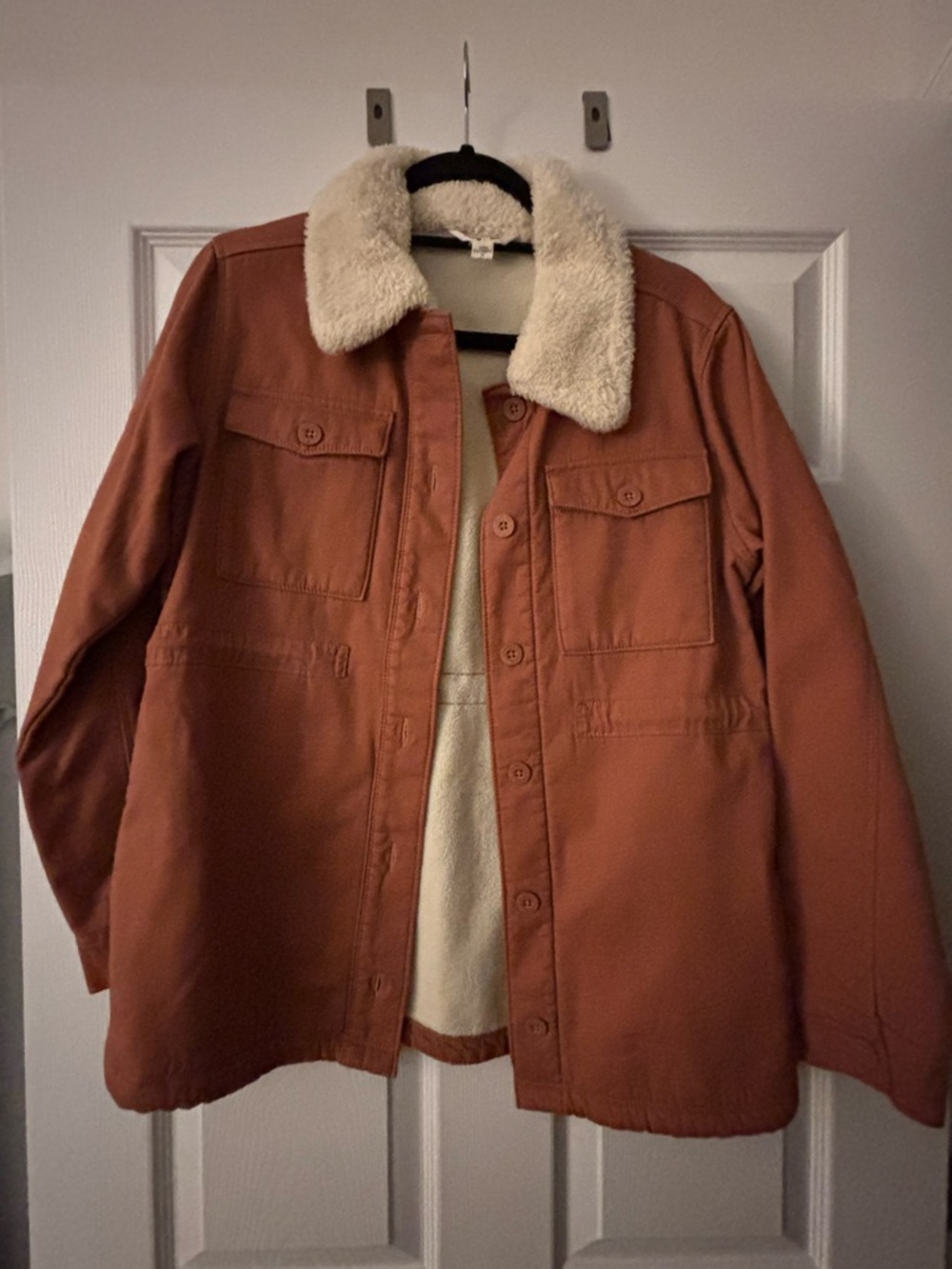 Hang Ten Rust Brown Jacket with Cream Sherpa Collar